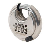 Silverline 926157 Stainless Steel Combination Disc Padlock 4-Digit 70 mm