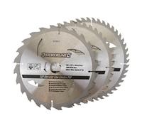 Silverline 973912 Tct Circular Saw Blades 24 40 48T 3Pk 235 X 30 - 25 16Mm Rings Each 3