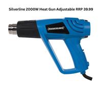 Silverline Adjustable Hot Air Gun 2000W 550°C Bench Top 4 Nozzle 125963 FREEPOST