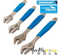 Silverline Adjustable Wrench Spanner Grips Plumbing 150mm 200mm 250mm 300mm