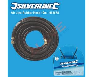 Silverline Air Line Rubber Hose 10m 6mm (1/4") BSP Female Nut End - 633578