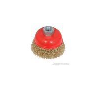 Silverline Angle Grinder 75mm Crimped Brassed Steel Wire Cup Brush