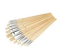 Silverline Artists Paint Brush Set 12pce Flat Tips (633927)