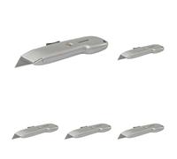 Silverline Auto Retractable Safety Knife 140mm (CT11), Grey (Pack of 5)