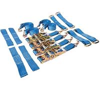 Silverline Car Transporter Alloy & Steel Wheels Tie-Down Set 16pce 3m x 50mm - Rated 2000kg Capacity 4000kg (911664)
