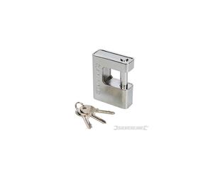 Silverline Close Armoured Shutter Lock Padlock 80mm - 380651 Security - armoured shutter lock close silverline padlock 80mm 380651 security