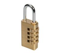 Silverline Combination Padlock Brass - 4-Digit