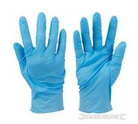 Silverline Disposable Nitrile Gloves Powder-Free 100pk Blue L 10 279250