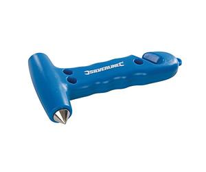 Silverline Emergency Hammer & Belt Cutter, Orange, 150mm (Pack of 1), Alloy Steel, Polypropylene (PP), 0.14kg