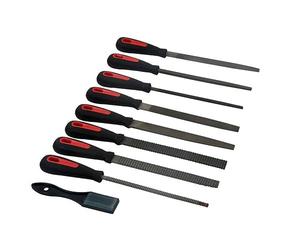 SILVERLINE FILE & RASP SET 9 PIECE 8" FLAT & ROUND + HALF FILING HAND TOOL P288