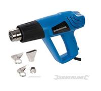 Hot Air Heat Gun 2000W 3 Speed Adjustable Temp 600°C Silverline - 3 Yr Warranty