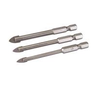 Silverline 224760 Hex Drive Tile and Glass Drill Bit 3pce Set 5, 6 and 8 mm
