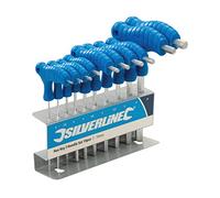 Silverline Hex Key T-Handle Set - 10 Piece, Sizes 2-10mm, Chrome Vanadium Steel (323710)