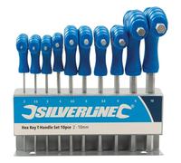 Silverline Hex Key T-Handle Set 323710 Hand Tools 10Pce