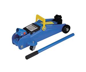 Silverline Hydraulic Trolley Jack - 2 Tonne Heavy Duty Steel Construction, Quick-Fit Handle, Safety Overload Valve, 135-335mm Lift Range (633935)