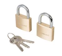Silverline Tools Keyed-Alike Padlocks 40 mm Brass, Chrome-Plated Steel Shackle 2pk
