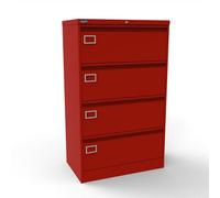 Silverline Kontrax 4 Drawer Foolscap Side Filing Cabinet - Red