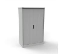 Silverline Kontrax 800 Wide Side Tambour Cupboard - 1651mm x 803mm x 507mm - Light Grey