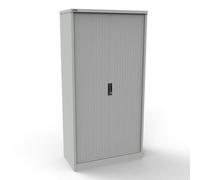 Silverline Kontrax 800 Wide Side Tambour Cupboard - 2000mm x 803mm x 507mm - Light Grey