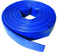 Silverline Lay Flat Hose - 10m x 25mm Blue Durable Water Hose for Irrigation