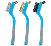 Silverline 175mm Mini Small Nylon / Steel / Brass Wire Brush Cleaning Set