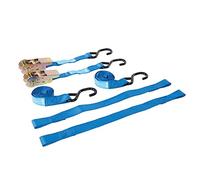 Silverline Motorbike Tie-Down Set 4pc 350kg Capacity 700kg (285155), Blue