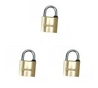 Silverline MSS01 Brass Padlock 20 mm (Pack of 3)