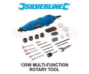Silverline Multi Function Rotary Tool with 43 Piece Accessory Kit 135W - 249765