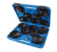 Silverline Oil Filter Wrench Set 15pce 65 - 93mm (952159), Black/White