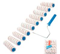 Silverline Paint Roller Frame & 10 Emulsion Sleeves Painting Decorating 10" Set