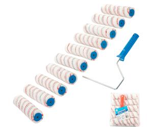 Silverline Paint Roller Frame & 10 Emulsion Sleeves Painting Decorating 10" Set