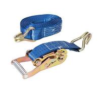 Silverline Ratchet Tie Down Strap J-Hook 6m x 38mm - Rated 750kg Capacity 1500kg (785253)
