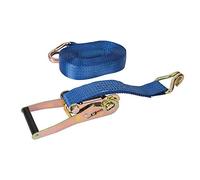 Silverline Ratchet Tie Down Strap J-Hook 8m x 50mm - Rated 1300kg Capacity 2600kg (958720)