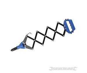 SILVERLINE RIVET GUN LONG LAZY TONG HAND RIVETER BLIND POP 3.2MM - 6.4MM 868778