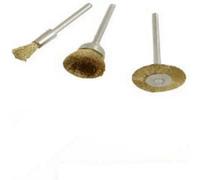 Silverline Rotary Tool Brass Wire Brush Set 3Pce - 5, 15, 20mm Dia