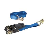 Silverline Rubber-Handled Ratchet Tie Down Strap J-Hook - 4.5M X 25mm - Rated 350Kg Capacity 700Kg