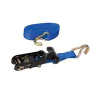 Silverline Rubber-Handled Ratchet Tie Down Strap J-Hook 4.5m x 30mm - Rated 400kg Capacity 800kg (135487)