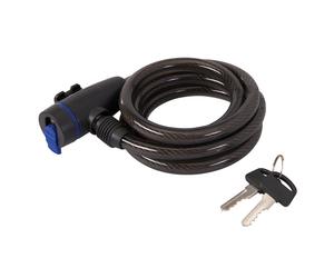 Silverline Steel & Long PVC Cable Coiled Bike Bicycle Lock Tools 12x1500mm ( UK )