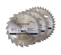 Silverline TCT Circular Saw Blades 20, 24, 40T 3pk 190 x 30 - 25, 20mm Rings