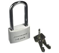 Silverline Tools 674961 Long Shackle Aluminium Padlock, Silver, 40 mm