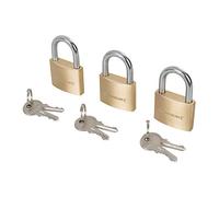 Silverline Tools Brass Padlock Keyed to Differ 3pk 40mm, Silver