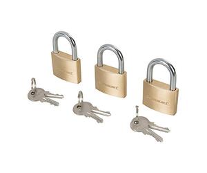 Silverline Tools Brass Padlock Keyed to Differ 3pk 40mm, Silver