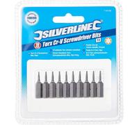 Silverline Torx T4 Cr-V Screwdriver Bits T4 Bits With 1/4 Inch Hex Drive 25 mm