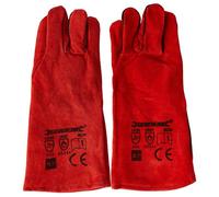 Silverline Welders Gauntlets 282389 Red Welding Safety Gloves 330mm
