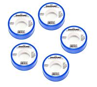 Silverline White PTFE Sealant Tape Threaded Thread Seal Tape Fitting Water Plumbing Tape 12mm x 12m Pack of 5