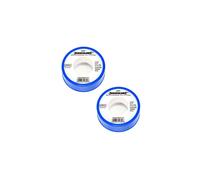 Silverline White PTFE Tape x2 Threaded Seal Fitting Water Plumbing Tape 12mmx12m