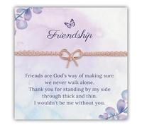 SilverLining Creation Bow Bracelet for Women - Friendship Bracelets Friend Gifts Friendship Gifts for Women, Birthday Gifts for Women Friendship, 18K/Rose Gold Plated, Triple-Layered Finish, 6-8