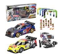 Silverlit Build 2 Drive RC Car Duo Set - Includes 2 Easy-to-Assemble Cars, 20 Snap-Together Parts, Custom Track Accessories, Fast 8km/h Speed, 2.4GHz Control, for Kids, Ages 6+