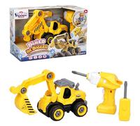 SilverLit Tooko Build My First Digger Construction Set Build and Drive RC Car Toy with 28 Parts Powered Screwdriver and Remote Control STEM Learning Remote Control Car Toy for Toddlers Ages 3+