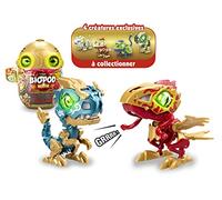 Silverlit YCOO 88117 Biopod GEO Duo by, 2 Robots Dinosaurs in a Surprise Egg for Building, Light and Sound Effects, 4 Different Biopods to Collect, 9 cm, from 5 Years